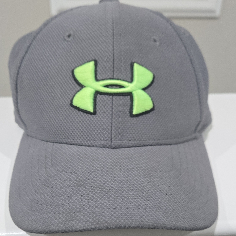 Under Armour Toddler Hat in Gray with Bright Green Logo